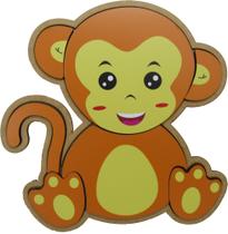 Brinquedo Pedagógico Educativo Quebra Cabeça Encaixe Macaco Madeira Mdf