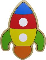 Brinquedo Pedagógico Educativo Quebra Cabeça Foca Encaixe Madeira Mdf