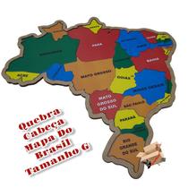 Brinquedo Pedagógico Em Madeira Quebra Cabeça Mapa Do Brasil Tamanho G 26 Pcs