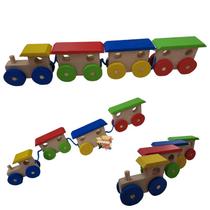 Brinquedo Pedagógico Em Madeira Trem / Trenzinho Premium Tamanho P