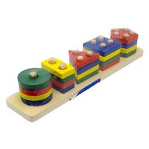 Brinquedo Pedagógico Encaixe 5 Formas Geométricas Mdf Brinquedo Pedagógico Encaixe 5 Formas Geométricas Mdf