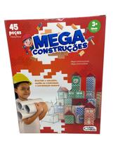 Brinquedo Pedagógico Infantil Madeira 45 Peças Brincando de Engenheiro Original Brinquedo Pedagógico Infantil Madeira 45 Peças Brincando de Engenheiro Original