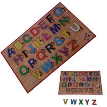 Brinquedo Pedagógico Madeira Alfabeto De Encaixe / Alfabeto Divertido