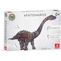 Brinquedo Pedagogico Madeira Apatosaurus 3D 60 Pecas