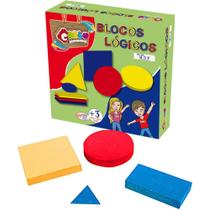 Brinquedo Pedagogico Madeira Blocos Logicos 48 PCS
