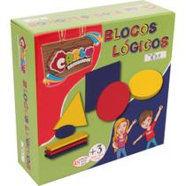 Brinquedo Pedagogico Madeira Blocos Logicos 48 PCS - Gna