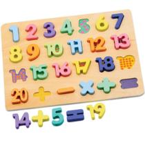 Brinquedo Pedagógico Madeira Encaixe Divertido Números