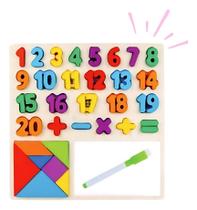 Brinquedo Pedagogico Madeira Encaixe E Quadro Branco Sortido