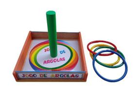 Brinquedo Pedagógico Madeira Jogo De Argolas Premium