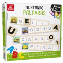 Brinquedo Pedagógico Madeira Montando Palavras com Letras Móveis