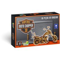 Brinquedo Pedagogico Madeira Moto Chopper 3D 86PCS