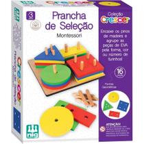 Brinquedo Pedagogico Madeira Prancha de Selecao 16PCS