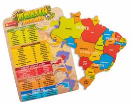 Brinquedo Pedagógico Madeira Quebra Cabeça Mapa Do Brasil Em Regiões Premium