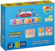 Brinquedo Pedagógico Madeira Soletrando 116Pçs - Aquarela