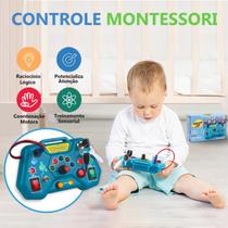 Brinquedo Pedagógico Montessori Controle Botões Chave Plug Luzes LED