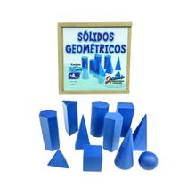 Brinquedo Pedagógico Sólidos Geométricos 11 Peças Em Madeira