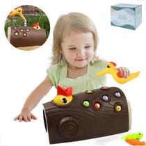 Brinquedo Pega Minhocas Pica Pau Montessori Magnética Kids - Pica Pau Woodpecker Catch The Game