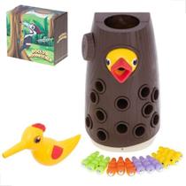 Brinquedo Pega Minhocas Pica Pau Montessori Magnética Kids Brinquedo Pega Minhocas Pica Pau Montessori Magnética Kids