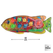 Brinquedo Pega Peixe 9 Peças com Vara Colorido - 55476