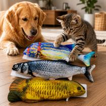 Brinquedo Peixe Elétrico Interativo Para Gatos E Cães Com Catnip