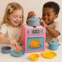 Brinquedo Pelúcia Barbie Casinha Infantil Boneca Presente Urso Fogão Comidinha Diversão Panelinha
