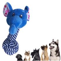 Brinquedo Pelúcia Corpo Corda Resistente para Cães Médio Porte - Elefante