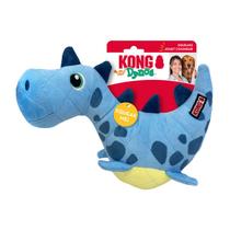 Brinquedo Pelúcia Kong Dynos Roars Robusto Com Apito Para Cachorro de Médio e Grande Porte - Azul