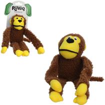 Brinquedo Pelúcia Macaco com Som Para Cães Pet Cor Marrom