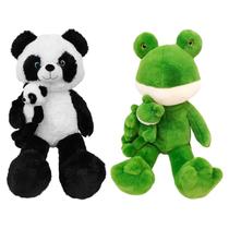 Brinquedo Pelúcia Mãe e Filho 75cm Sapo ou Panda - CAA Toys Brinquedo Pelúcia Mãe e Filho 75cm Sapo ou Panda - CAA Toys