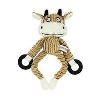 Brinquedo Pelúcia Pet Cachorro Mordedor Interativo com Apito e Argola