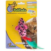 Brinquedo Pelúcia Rato Com Pena E Catnip Para Gato - PETCUTE