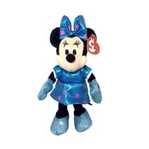 Brinquedo Pelucia Ty Beanies Minnie Vestido Azul 3718