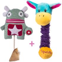 Brinquedo pelúcias Pet com apito e mordedor casco bovino HG