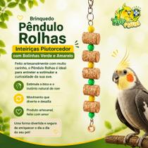 Brinquedo Pêndulo Rolhas Inteiriças Piutorcedor com Bolinhas Verde e Amarelo Brinquedo Pêndulo Rolhas Inteiriças Piutorcedor com Bolinhas Verde e Amarelo