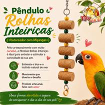 Brinquedo Pêndulo Rolhas Inteiriças Piutorcedor com Miçangas Verde e Amarelo