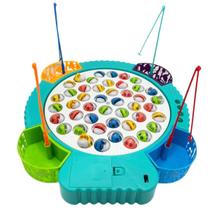 Brinquedo Pesca Peixe Infantil Elétrico Musical Giratório