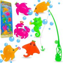 Brinquedo Pescaria Infantil - Pega Peixe + Vara - 7 Peças - Europio