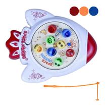 Brinquedo Pescaria Pega Peixe Foguetinho 11 Peças Infantil Educativo Vara Corda Foguete Dia das Crianças Menina Menino Aniversário Kids