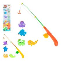 Brinquedo Pescaria Pesca Peixe Pega Com Vara Rede 8 Peixes Brinquedo Pescaria Pesca Peixe Pega Com Vara Rede 8 Peixes