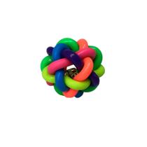 Brinquedo Pet Bola Colorida Trançada com Guizo para Cachorro e Gato