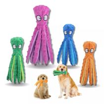 Brinquedo Pet Cães Pelúcia Amigo Polvo Octopus Com Apito