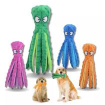 Brinquedo Pet Cães Pelúcia Amigo Polvo Octopus Com Apito