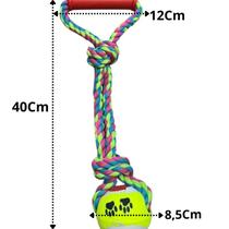 Brinquedo Pet Corda Mordedor De Puxar Cabo De Guerra De 40cm Interativo Multicolor Tam Medio Brinquedo Pet Corda Mordedor De Puxar Cabo De Guerra De 40cm Interativo Multicolor Tam Medio