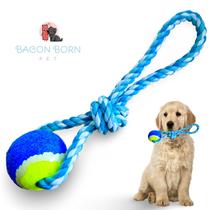 Brinquedo Pet Corda Resistente Forte Interativo para Cachorro Cães Corda com Puxador
