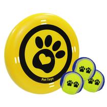 Brinquedo Pet Disco Frisbee Lançador e Bola de Tênis Sonora