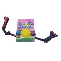 Brinquedo Pet Injet Pet Ball Bola Maciça Patinha com Corda 55mm - para Cachorro