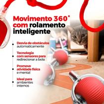 Brinquedo Pet Inteligente Automático Giratório Recarregável