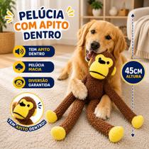 Brinquedo Pet Macaco De Pelúcia Com Apito 45cm Para Cães E Gatos Brinquedo Pet Macaco De Pelúcia Com Apito 45cm Para Cães E Gatos