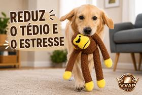 Brinquedo Pet Macaco Pelúcia Com Apito 45cm Para Cachorro Gato Mordedor Interativo Macio Brinquedo Pet Macaco Pelúcia Com Apito 45cm Para Cachorro Gato Mordedor Interativo Macio