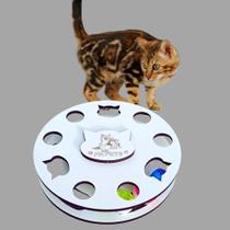 Brinquedo pet para gato interativo com bolinhas e bases giratorias
